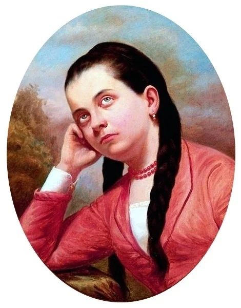 Portrait of a young woman, detail
