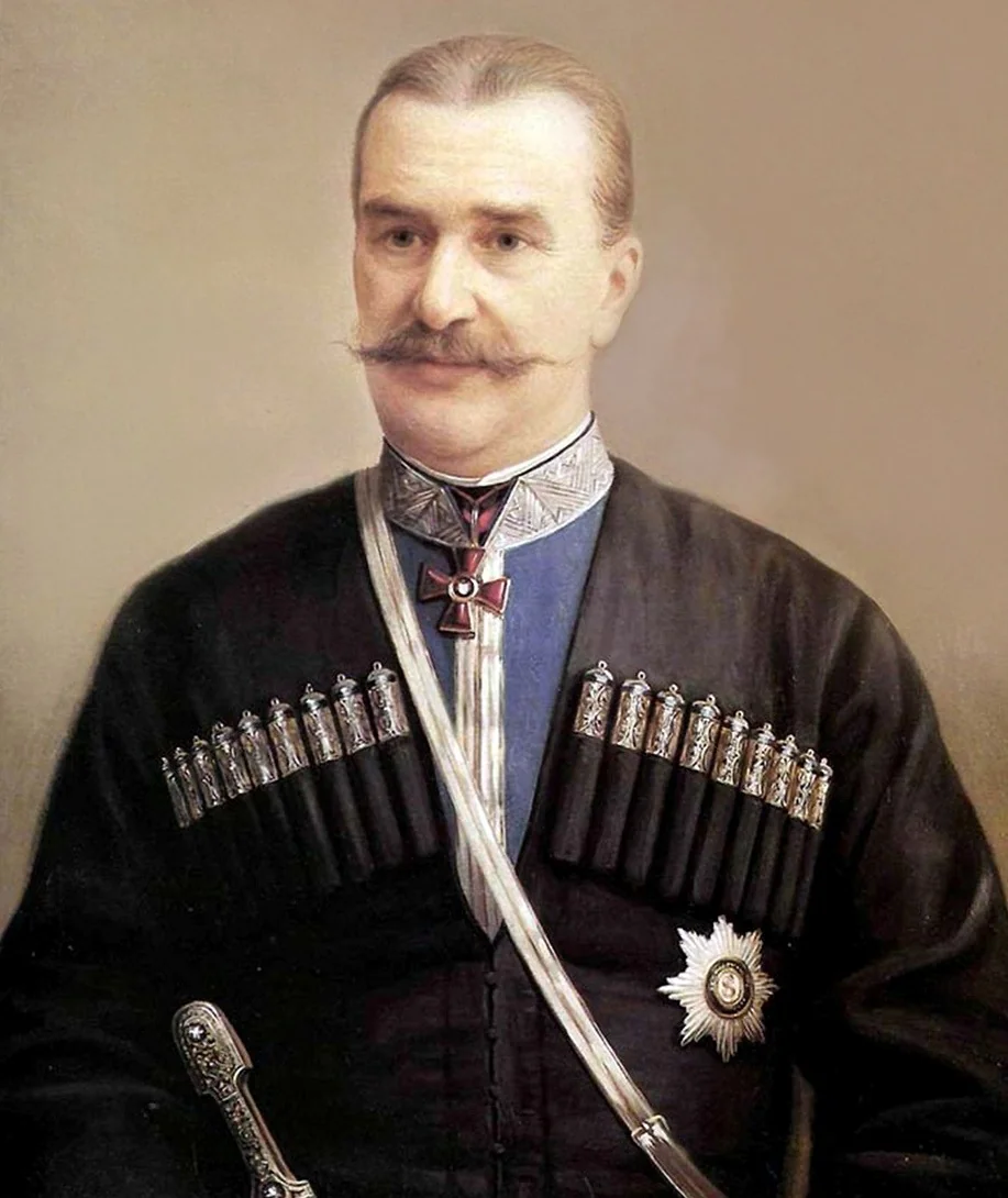 Portrait of V.A. Volotsky, the Retired GeneraL of the Terek Cossack Army, detail