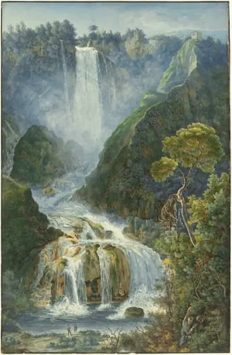 The Grand Waterfalls at Terni, by Franz Kaisermann, gouache, 1794