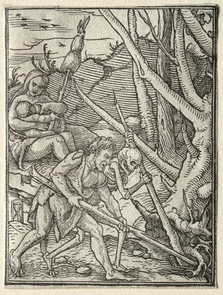 The Dance of Death:  Adam Tilling the Earth, by Hans Holbein the Younger, 1526
