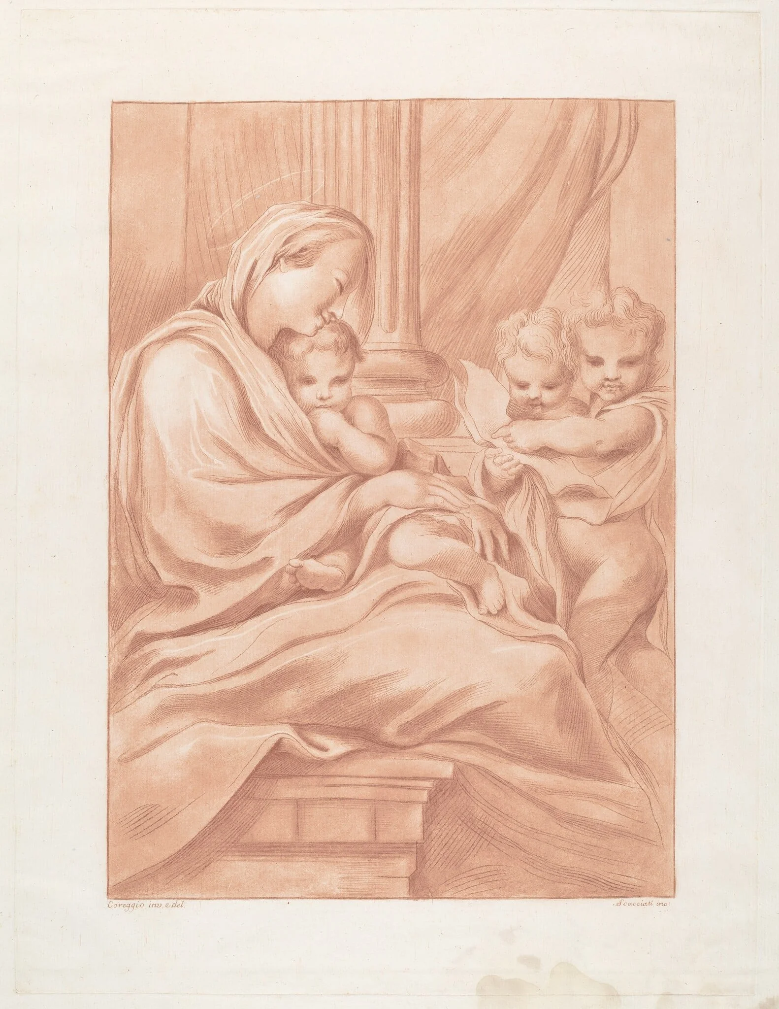 Virgin and Child with Two Angels, detail