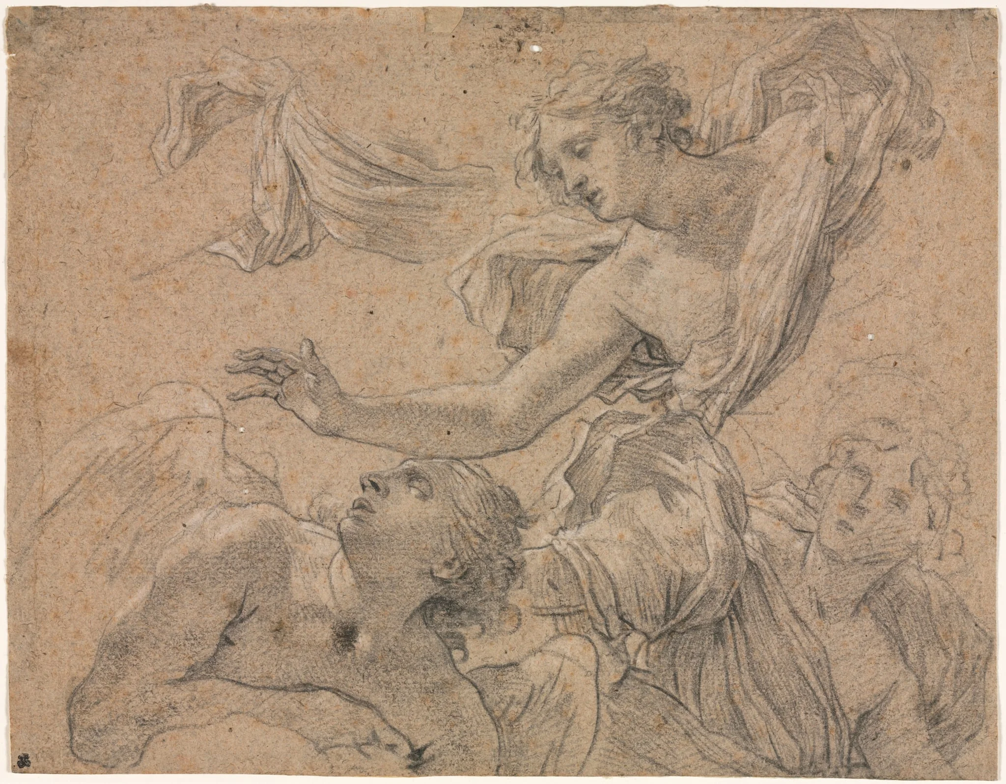 Studies of Angels (recto), detail