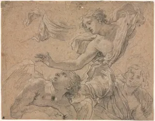 Studies of Angels (recto), by Michel Dorigny, 1658