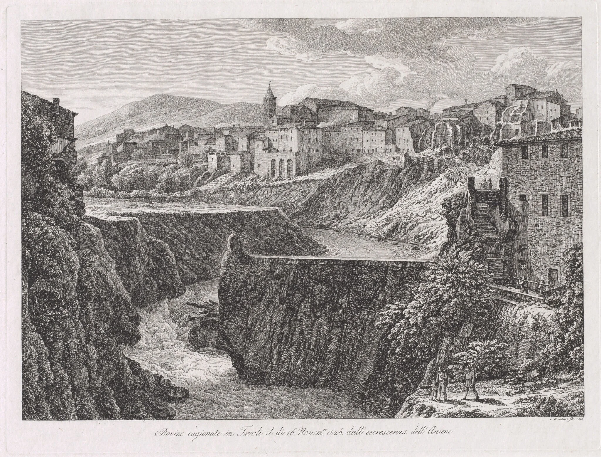 Rovine cagionate in Tivoli, dall'escrescenza dell'Aniene (Tivoli Damaged by the Flood of the River Aniene), detail