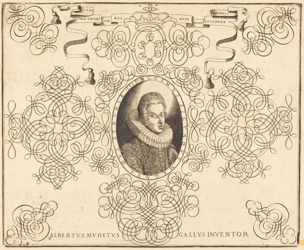 Cosimo II de' Medici, by Albert Muret, ink, 1615