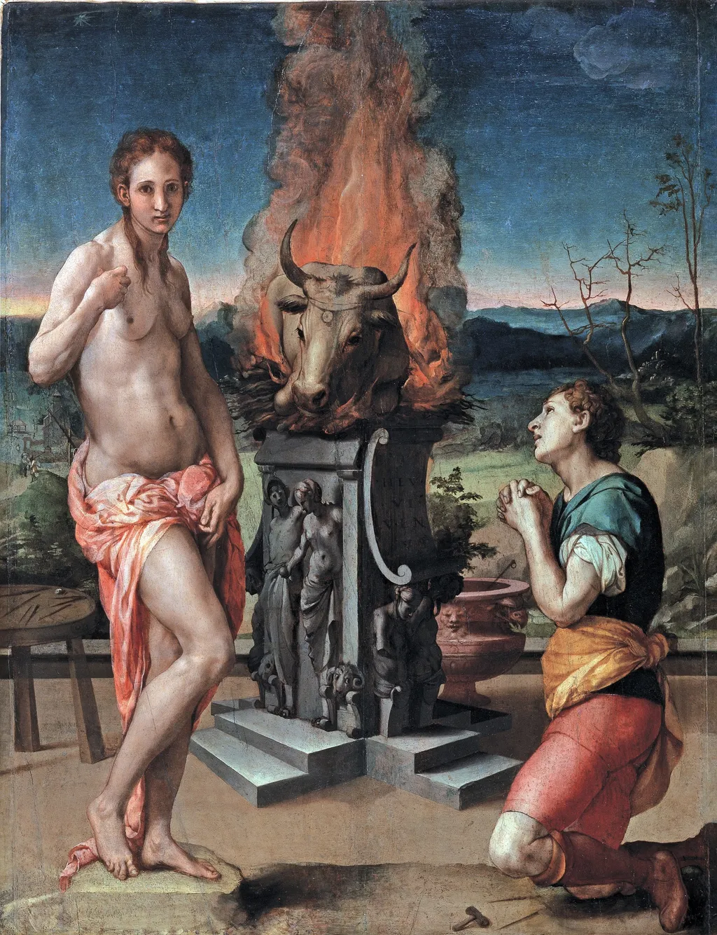 Pygmalion and Galatea, by Bronzino, oil, 1529