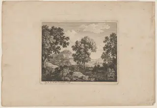 Landscape with Travellers, by John Smith, ink
