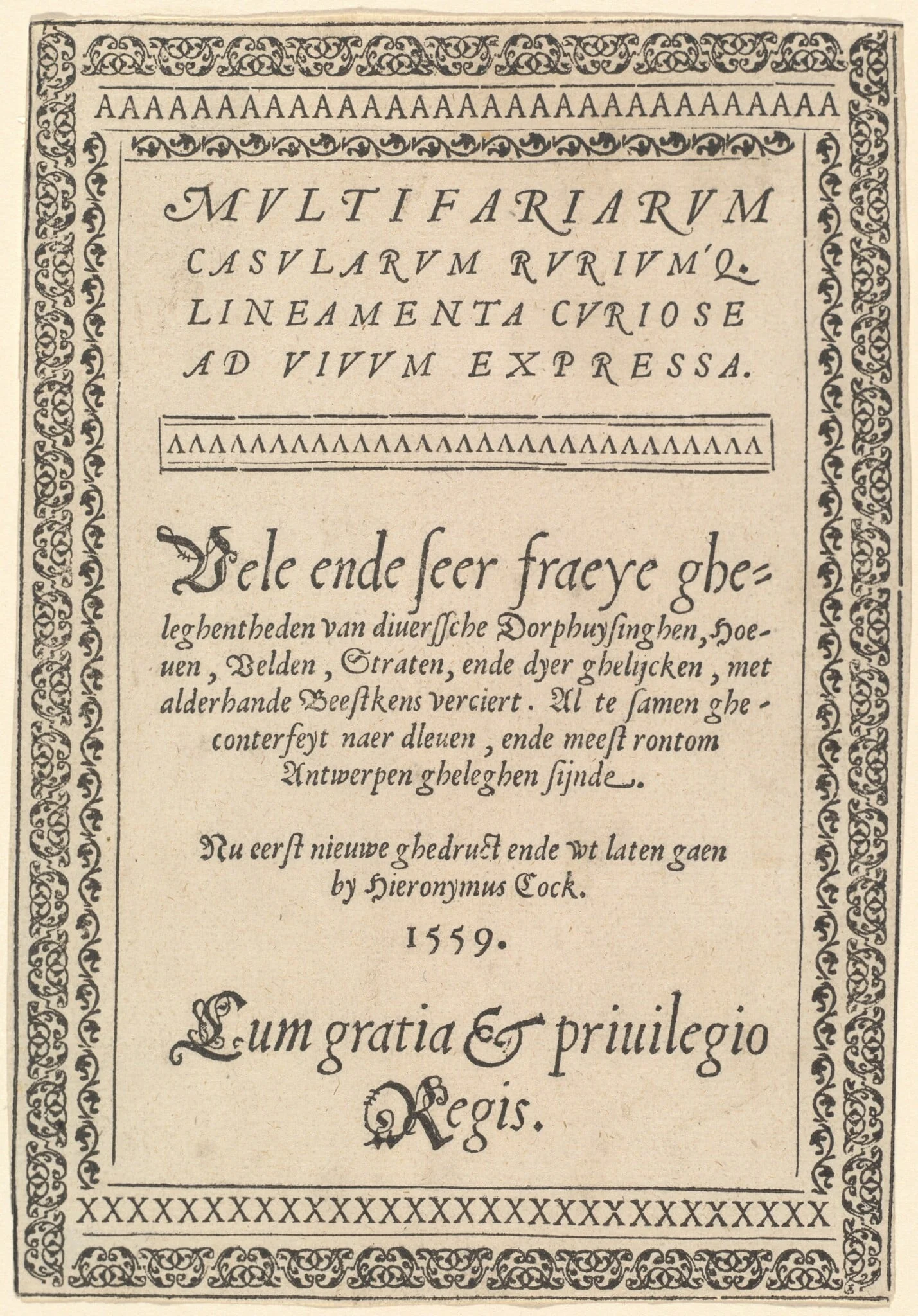 Title Page for "Multifariarum Casularum", detail