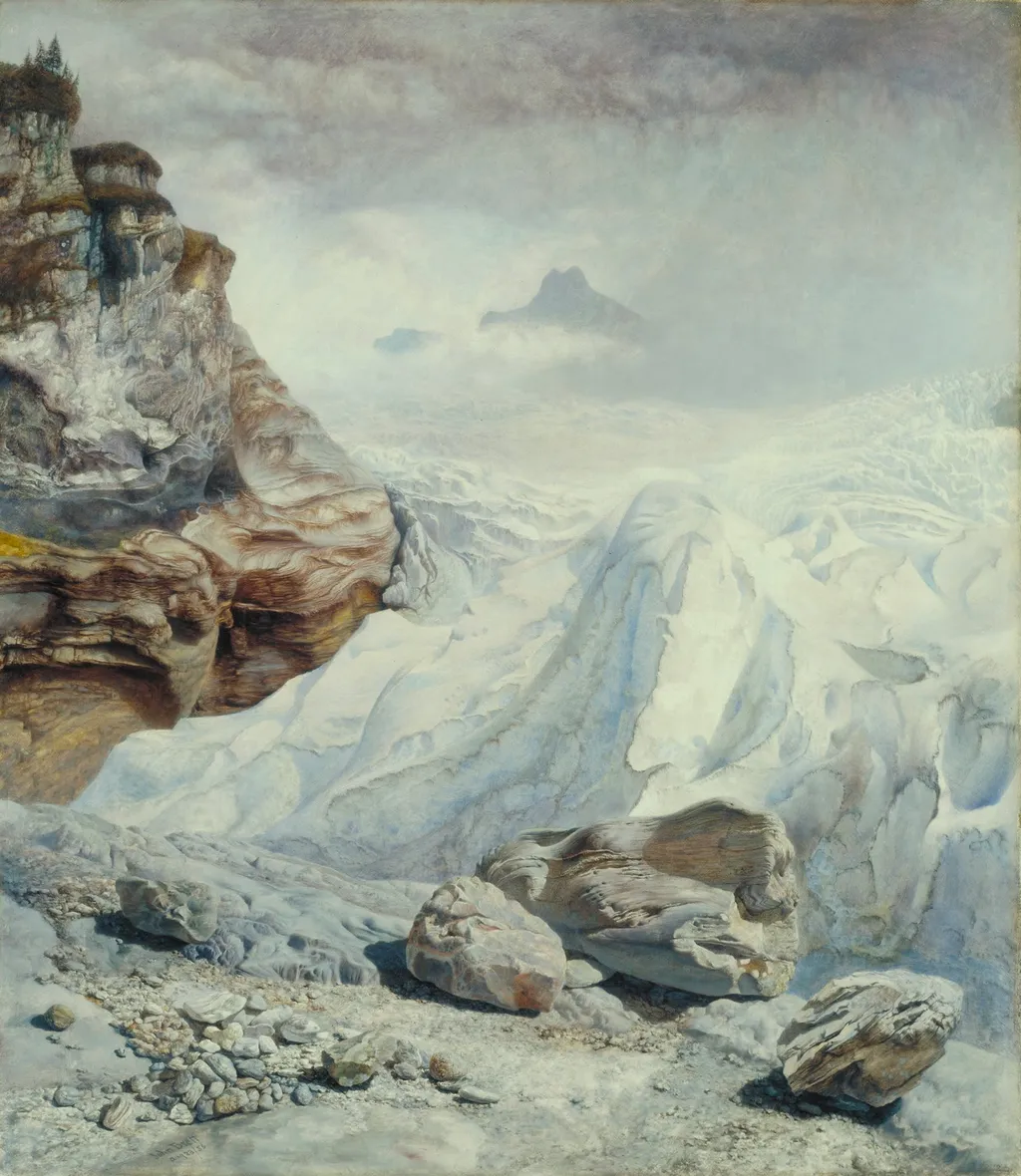Glacier of Rosenlaui, by John Brett, oil, 1856
