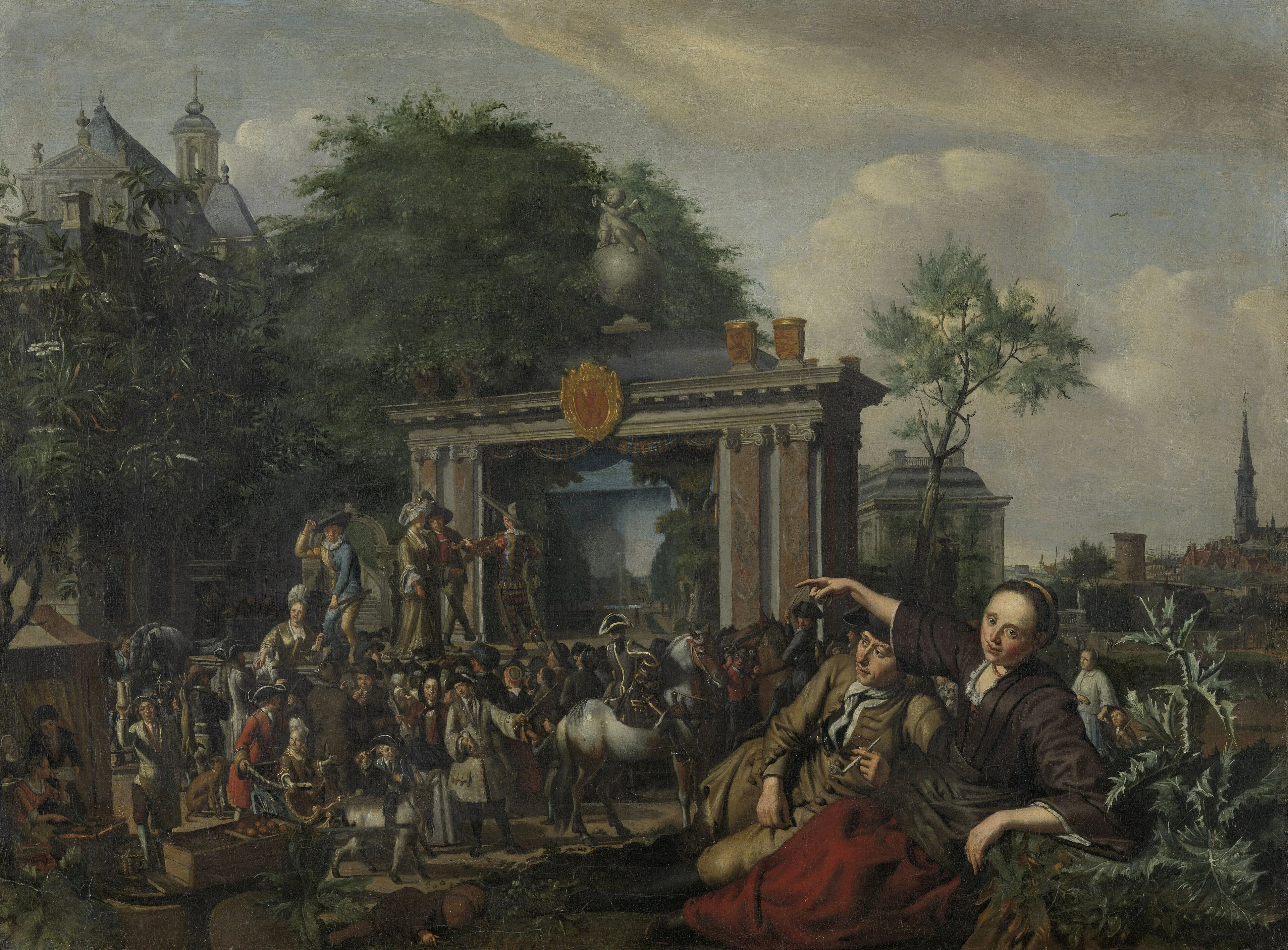 Theatrical performance in the open air, detail