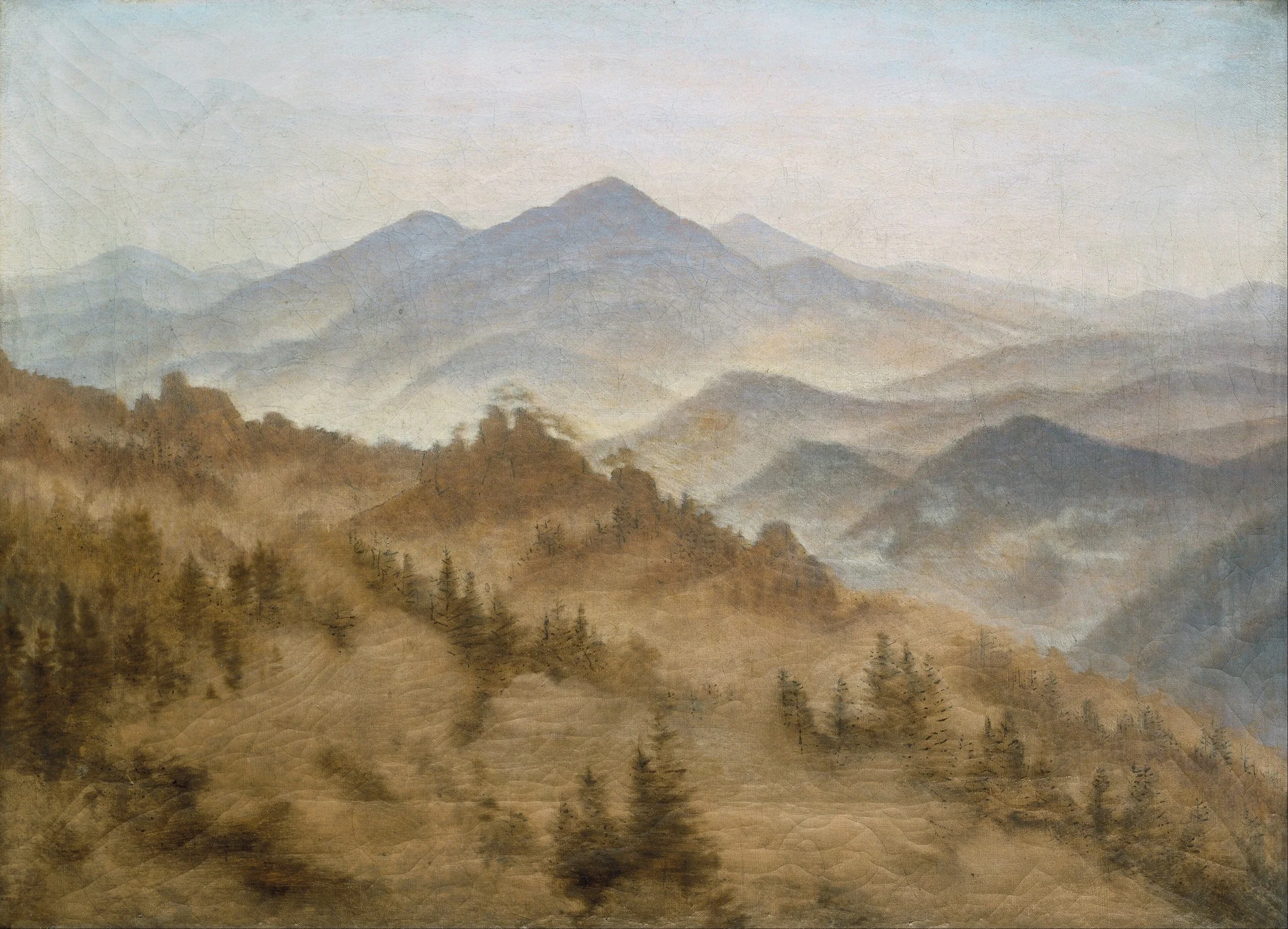 Mountains in the Rising Fog, detail