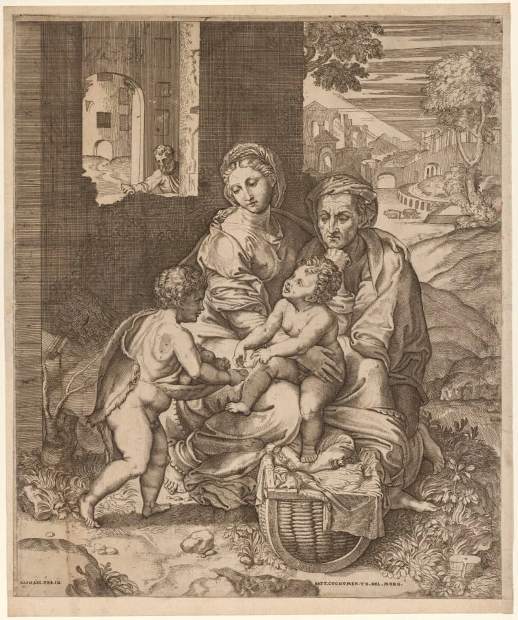 The Holy Family (La Perla) (after Raphael), detail