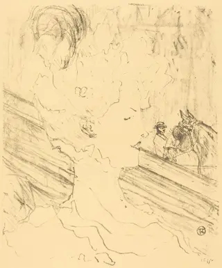 Emilienne d'Alençon, by Henri de Toulouse-Lautrec, ink, 1896