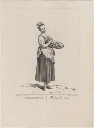 Limonienkrämerinn (Lemon Seller), by Johann Georg Mansfeld, ink, 1775