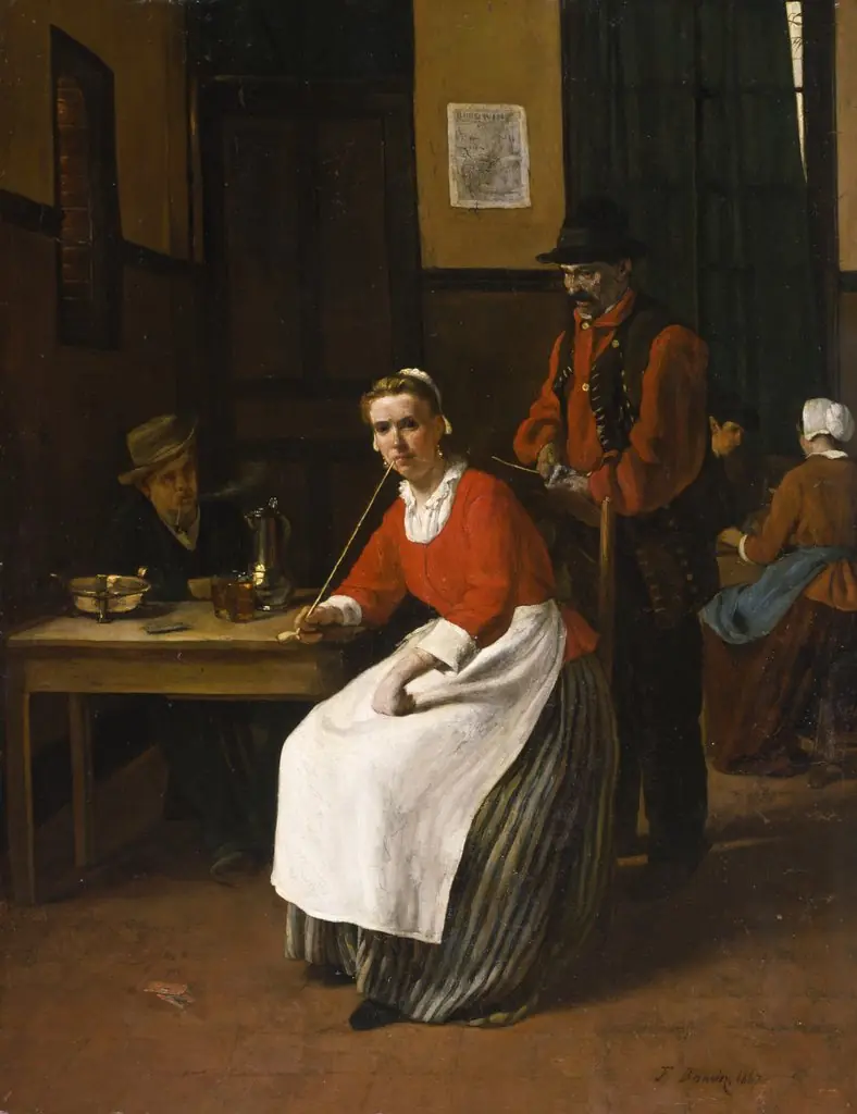 Interior of a Tavern, by François Bonvin, oil, 1867