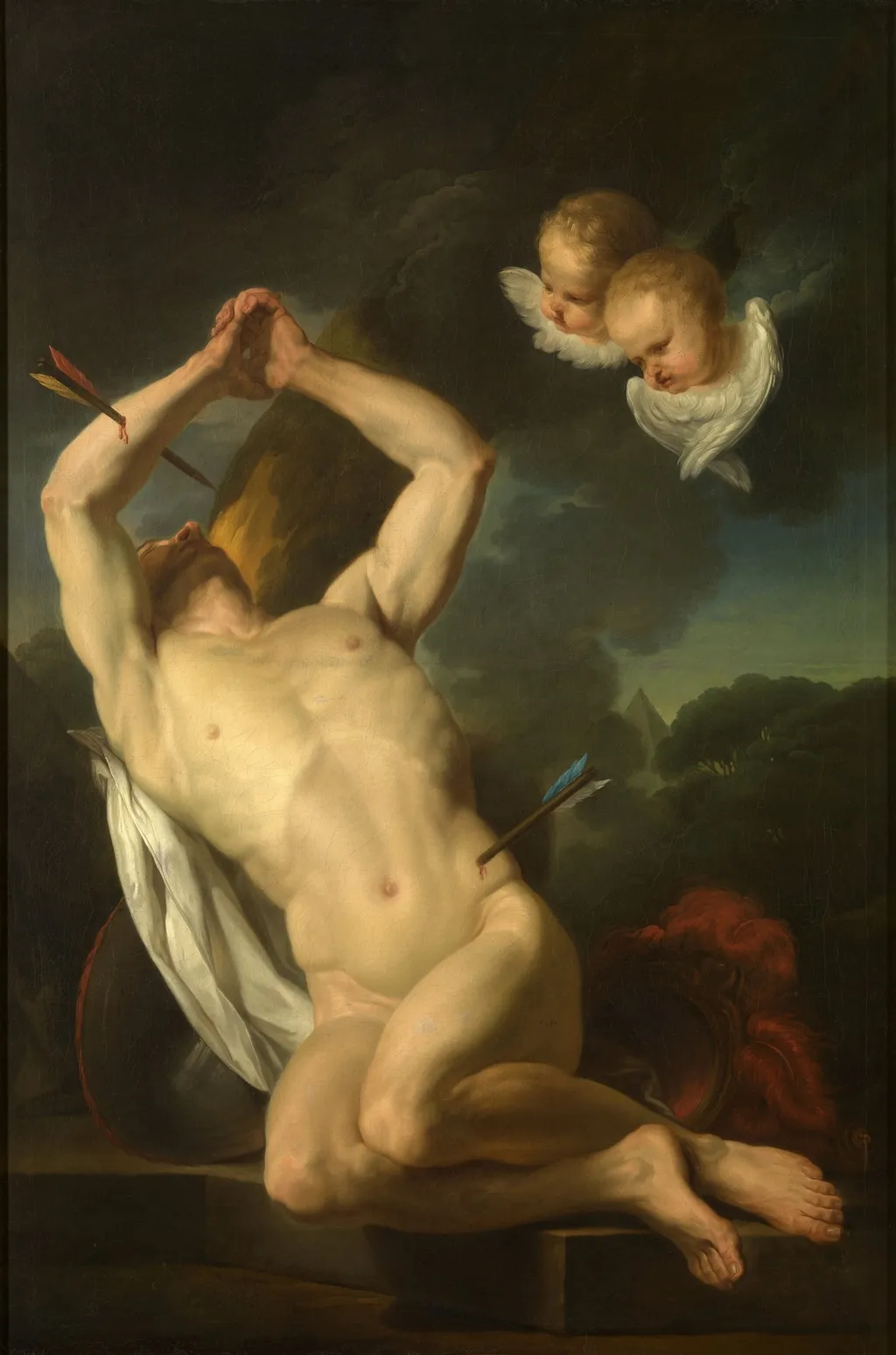 Saint Sebastian, by Augustin van den Berghe, oil, 1790