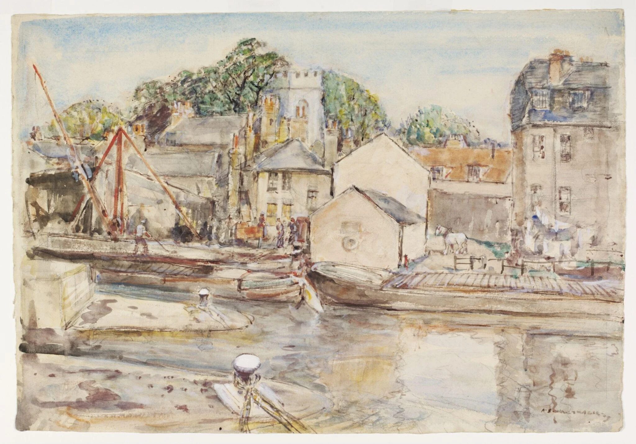 The Locks on Grand Union Canal at Brentford Bridge, detail