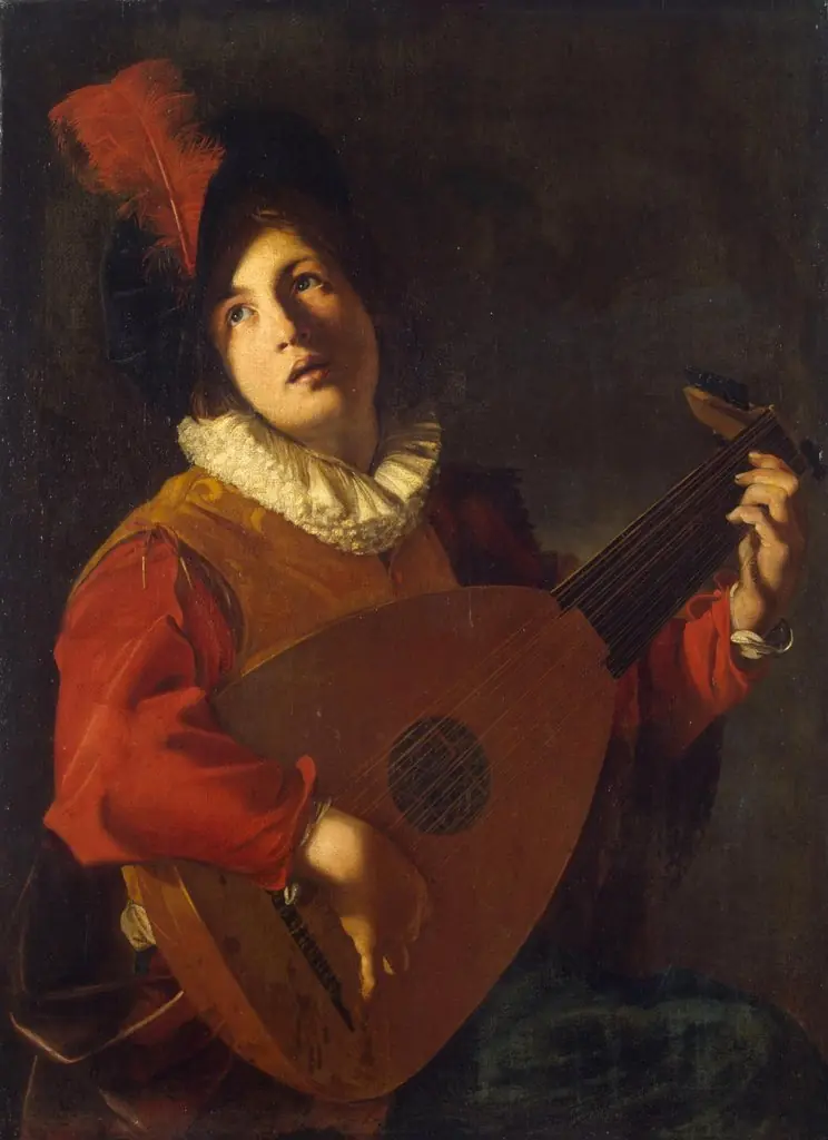 Lute Player, by Nicolas Tournier, oil