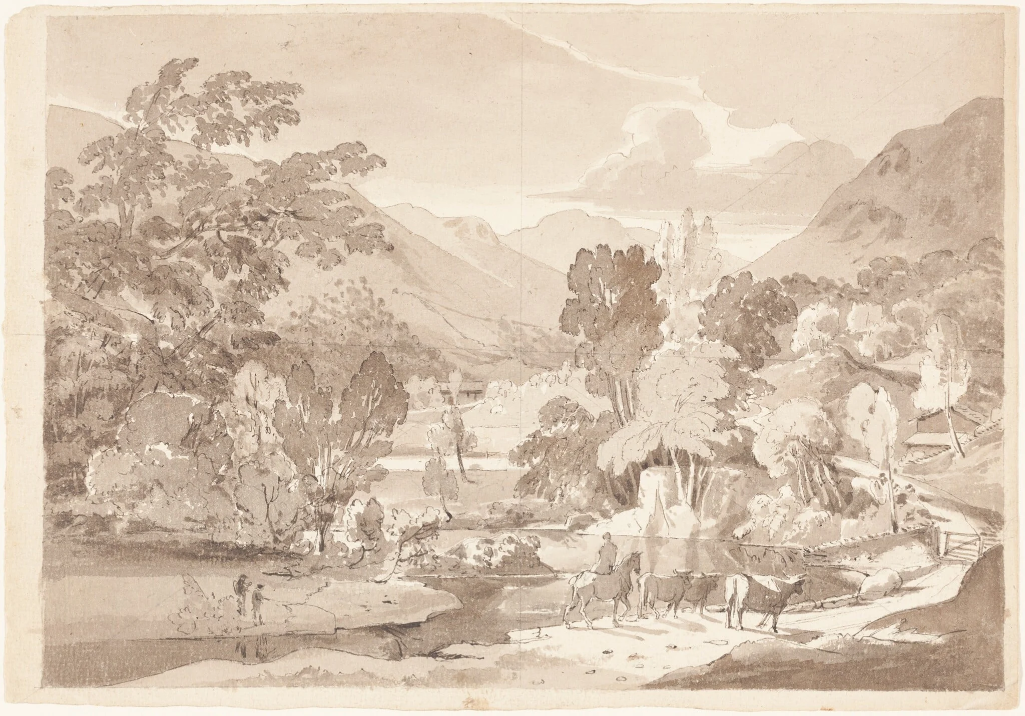 A Mountainous Landscape, detail
