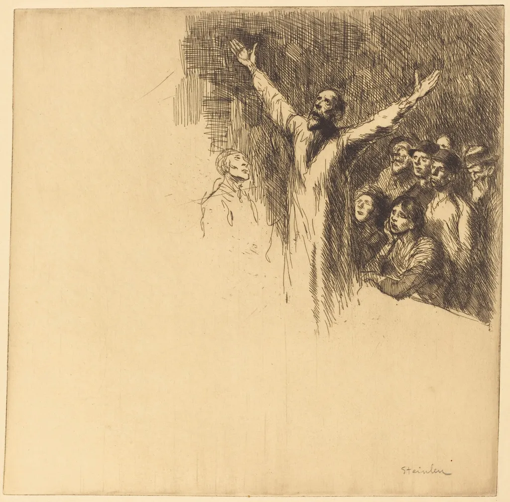 Prophet (Le prophete), by Théophile Alexandre Steinlen, ink, 1902