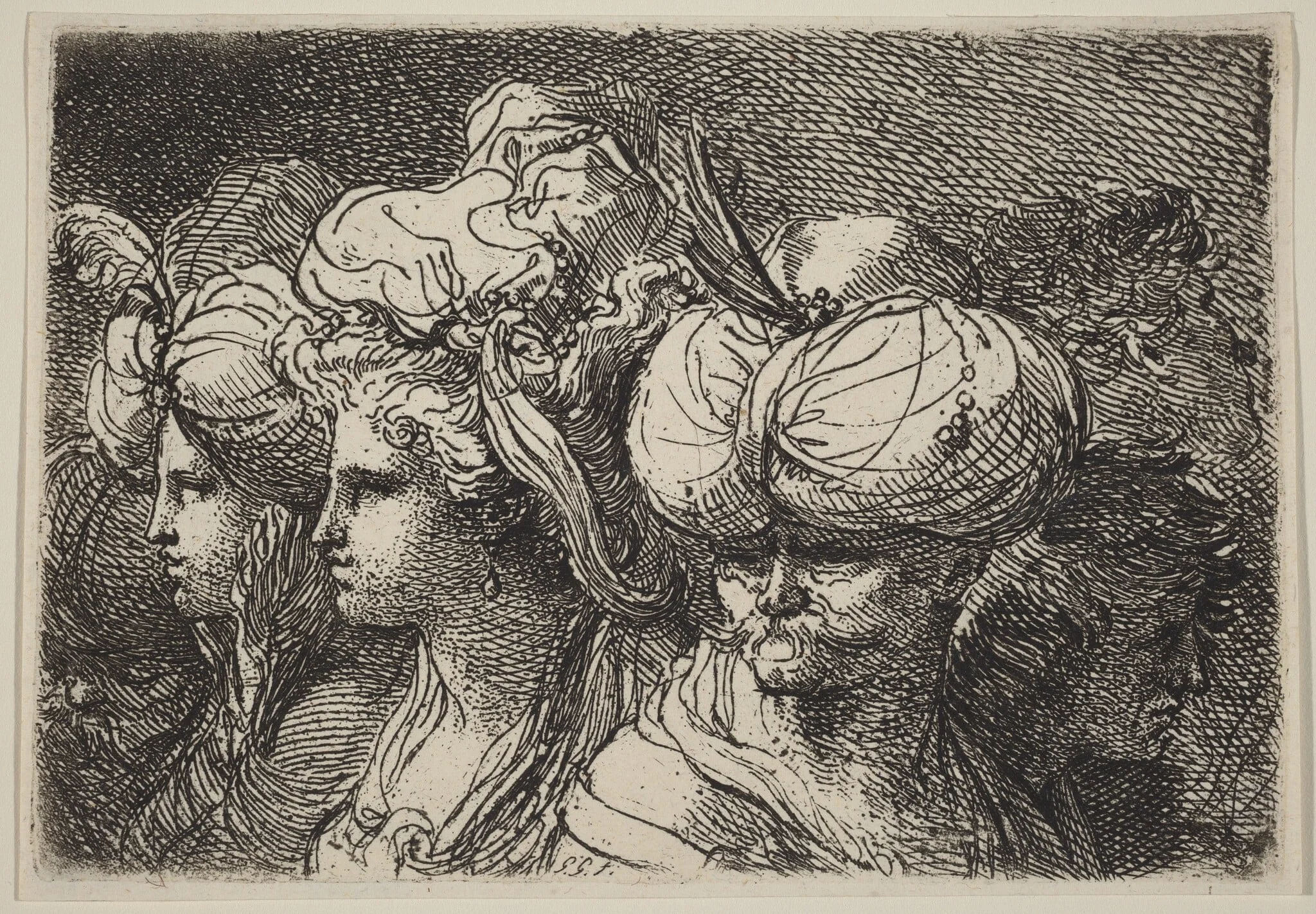 Six Heads, a Turk in Front, detail