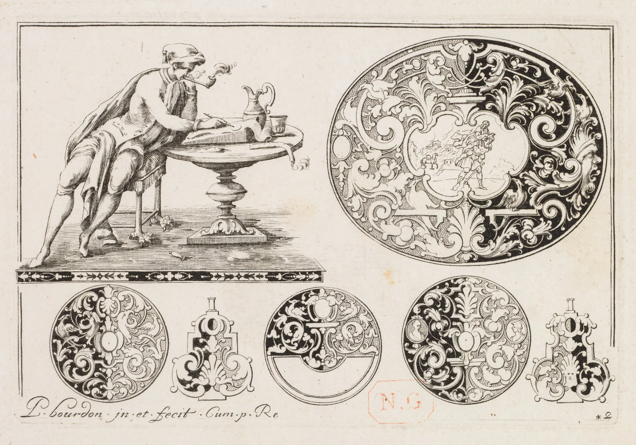# 2 From " Livre second Cesais de Graubre " Second book of Engraved Design, detail