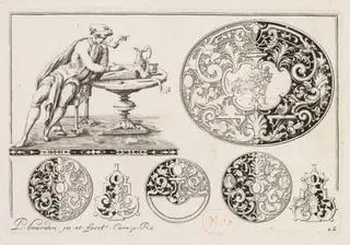 # 2 From  " Livre second Cesais de Graubre "
Second book of Engraved Design, by Pierre Bourdon, 1703