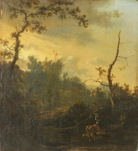 Landscape with figures, detail