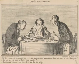 Eh! Bien, comment trouvez-vous cela?, by Honoré Daumier, ink, 1858