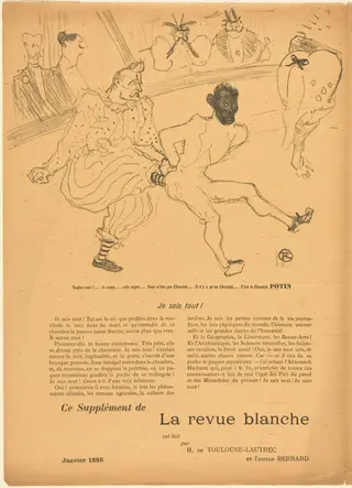 Footit and Chocolat (Footit et Chocolat) [left recto], by Henri de Toulouse-Lautrec, ink, 1895