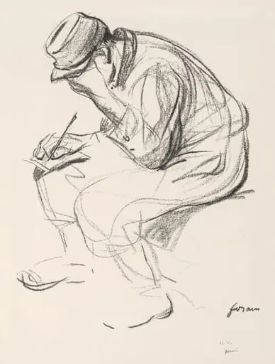 Prisoner of War Writing a Letter, by Jean-Louis Forain, 1914