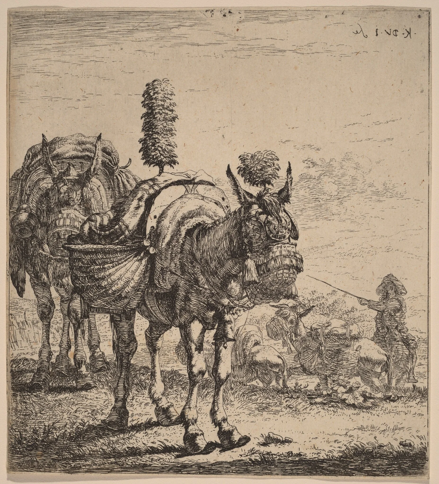 Two Mules, detail