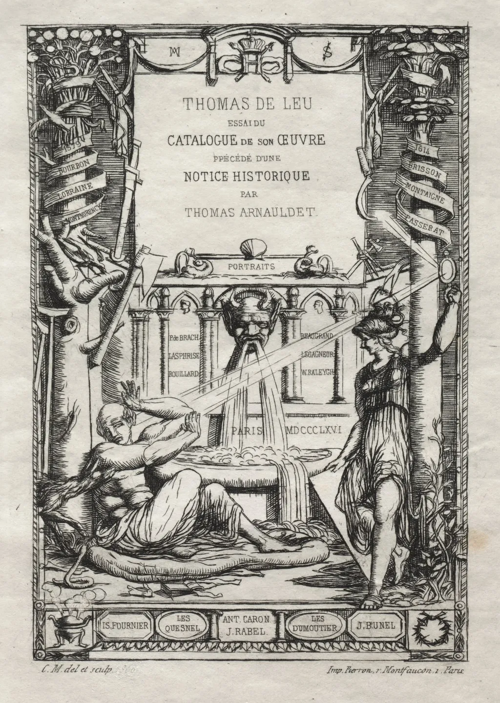Frontispiece for a Catalogue of the Engravings of Thomas de Leu, by Charles Meryon, 1866