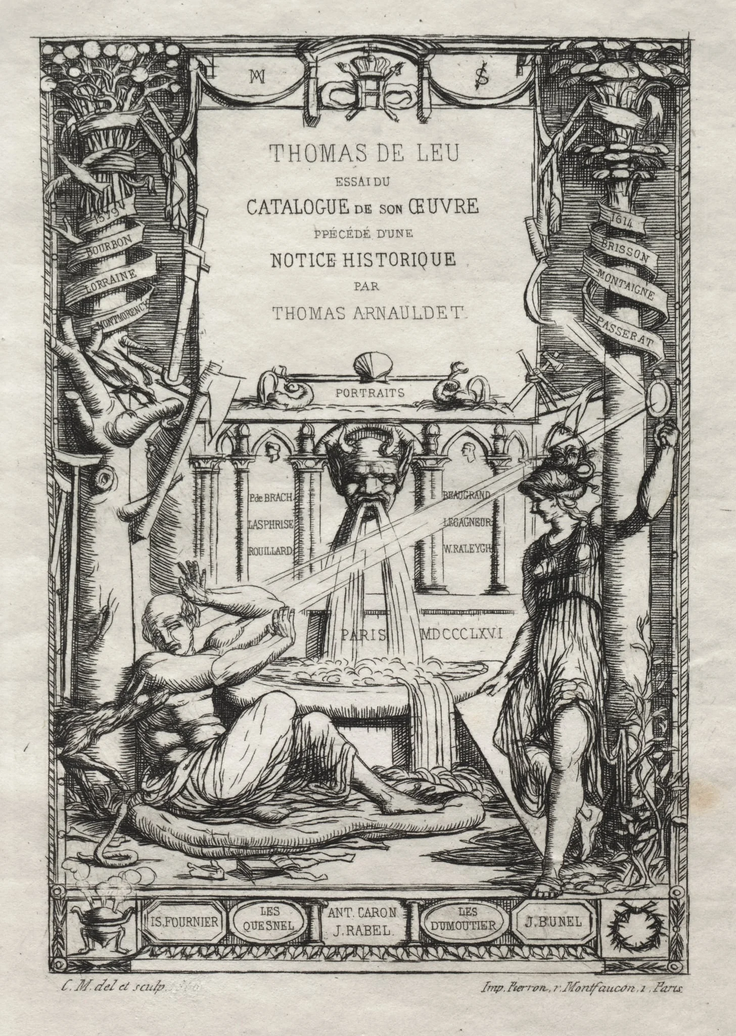 Frontispiece for a Catalogue of the Engravings of Thomas de Leu, detail
