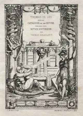 Frontispiece for a Catalogue of the Engravings of Thomas de Leu, by Charles Meryon, 1866
