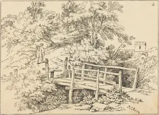 Country Footbridge (The Traveller), by Paul Sandby Munn, ink, 1810