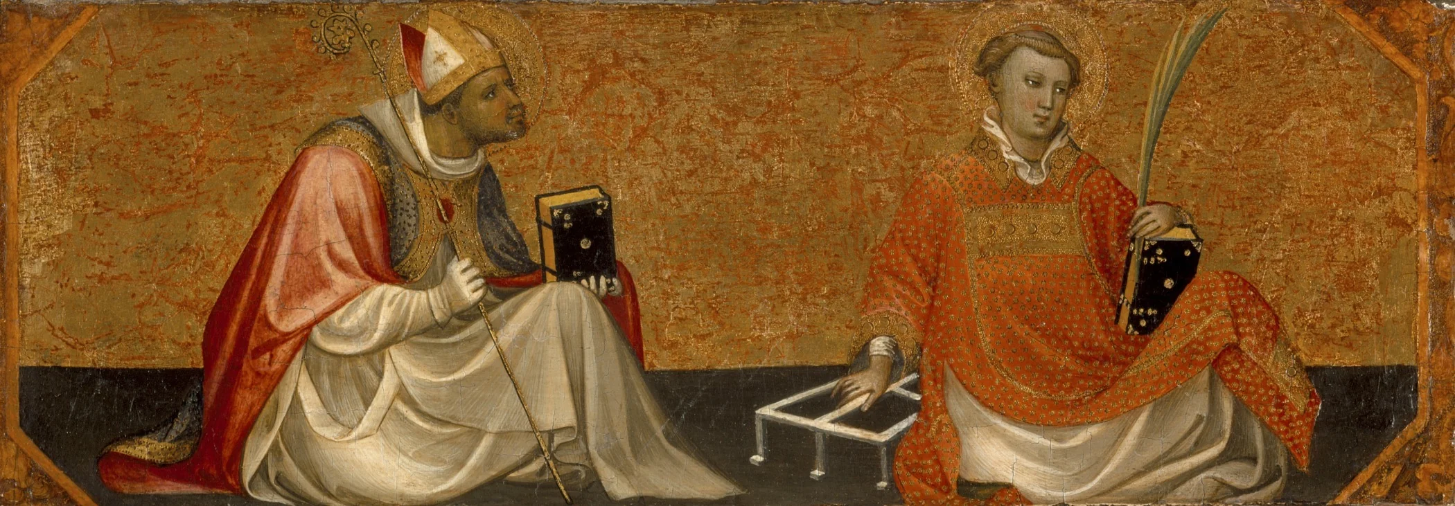A Bishop Saint and Saint Lawrence, detail
