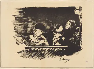 Au Paradis (In the Balcony), by Édouard Manet, ink, 1858