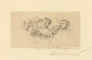 Les Amateurs, by Jean-Louis-Ernest Meissonier, ink, 1870