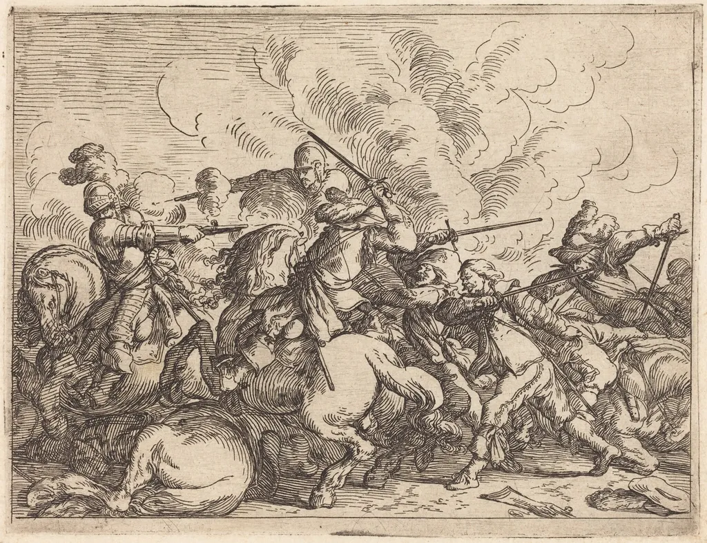 Capricci di varie battaglie, by Johann Wilhelm Baur, ink, 1635