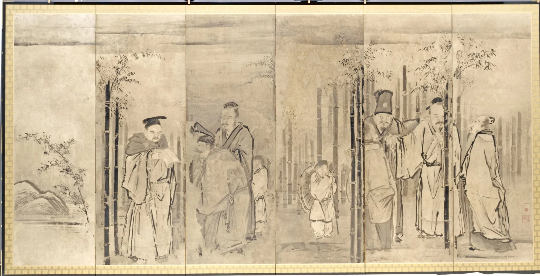 Seven Sages of the Bamboo Grove, detail