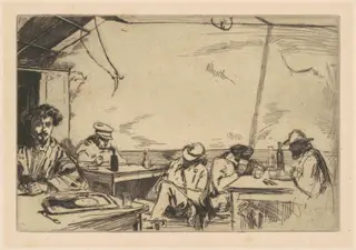 Soupe à Trois Sous, by James McNeill Whistler, ink, 1859