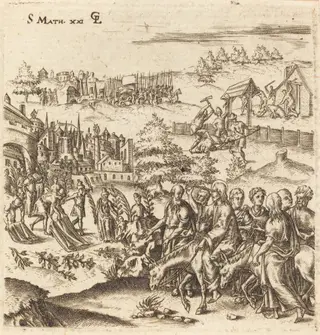 The Entry into Jerusalem, by Léonard Gaultier, ink, 1578