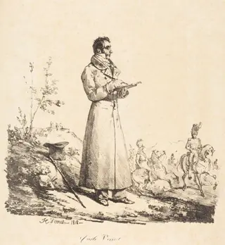 Carle Vernet, Full-Length, by Horace Vernet, ink, 1818