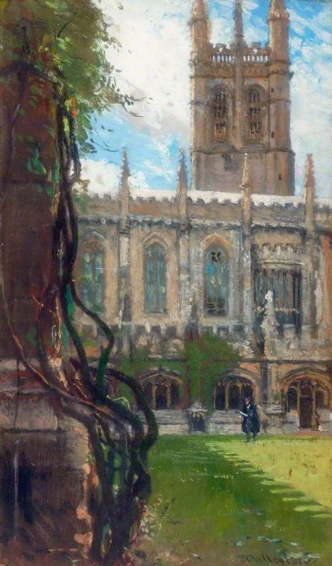 Magdalen College, Oxford, from the Cloisters, detail