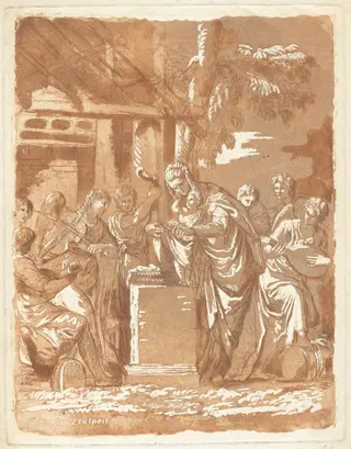 Concert des Anges autour de l'enfant Jesus (Concert of Angels around the Infant Jesus), by Charles-Paul-Jean-Baptiste de Bourgevin Vialart de Saint-Morys, ink, 1774