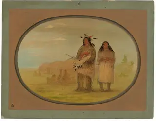 Riccarree Chief and His Wife, by George Catlin, oil, 1865