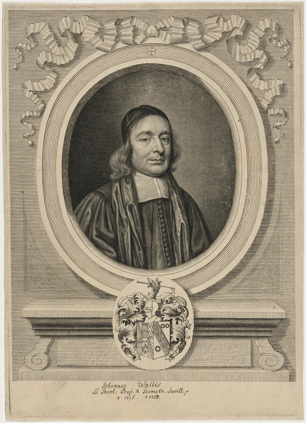 John Wallis, Mathematician, by David Loggan, ink, 1678