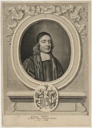 John Wallis, Mathematician, by David Loggan, ink, 1678