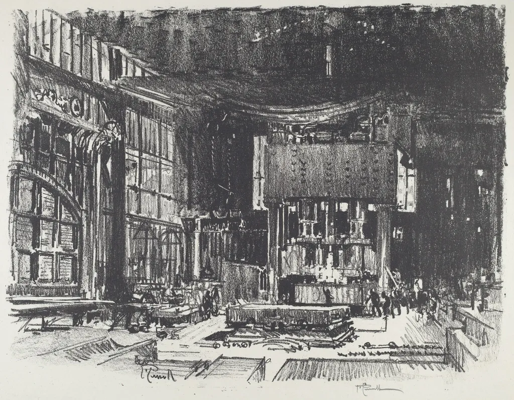 The Acolytes Preparing the Altar of the War God, by Joseph Pennell, ink, 1916